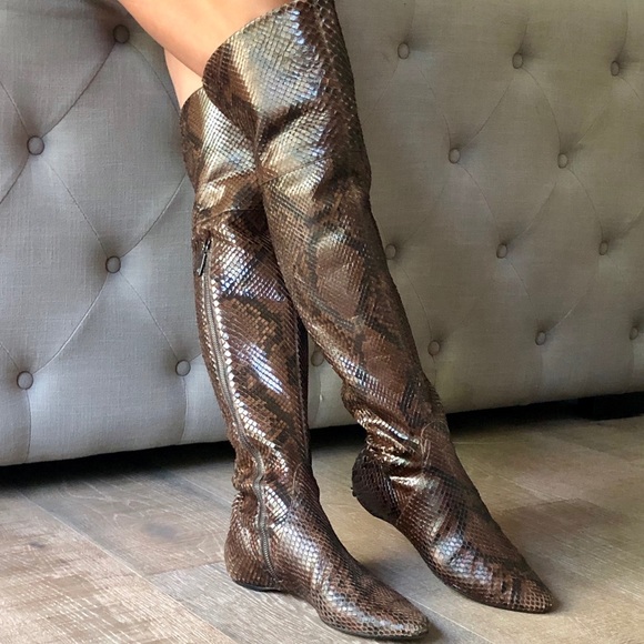 Giorgio Armani Shoes - Giorgio Armani real python over the knee boots